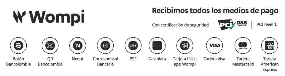 Recibimos todos los medios de pago con Wompi